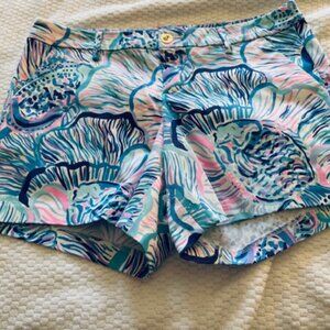Lilly Pulitzer NWT Callahan 5" Stretch Shorts Size 8 Fishful Thinking Blue